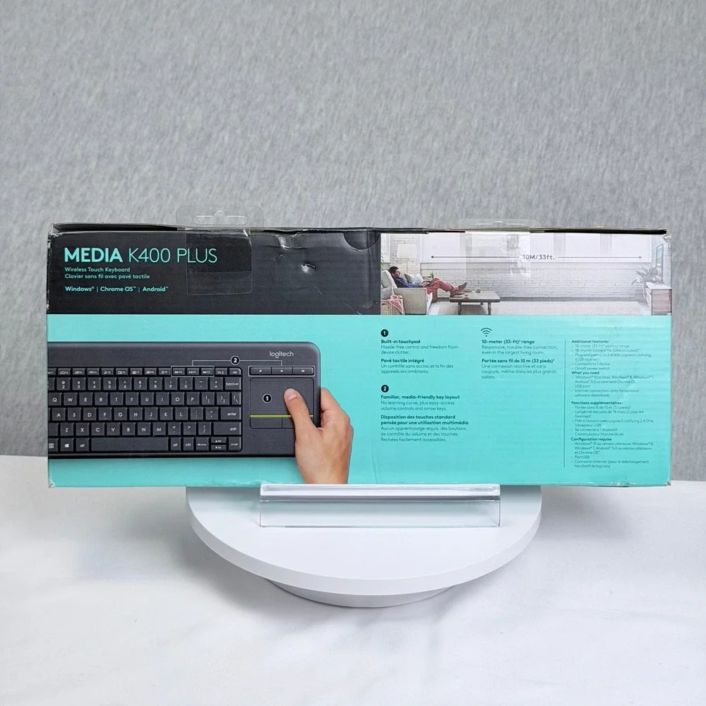 Logitech K400 Plus Wireless Touch Keyboard with Built-in Touchpad Blk 920-007119
